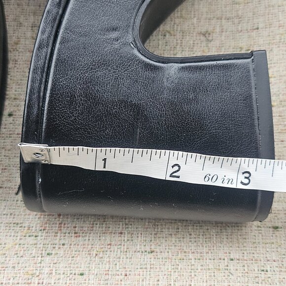 SODA Women Strappy Wedge Heel Sandal Black Vegan Faux Leather Shoes Size 6M - Picture 10 of 13
